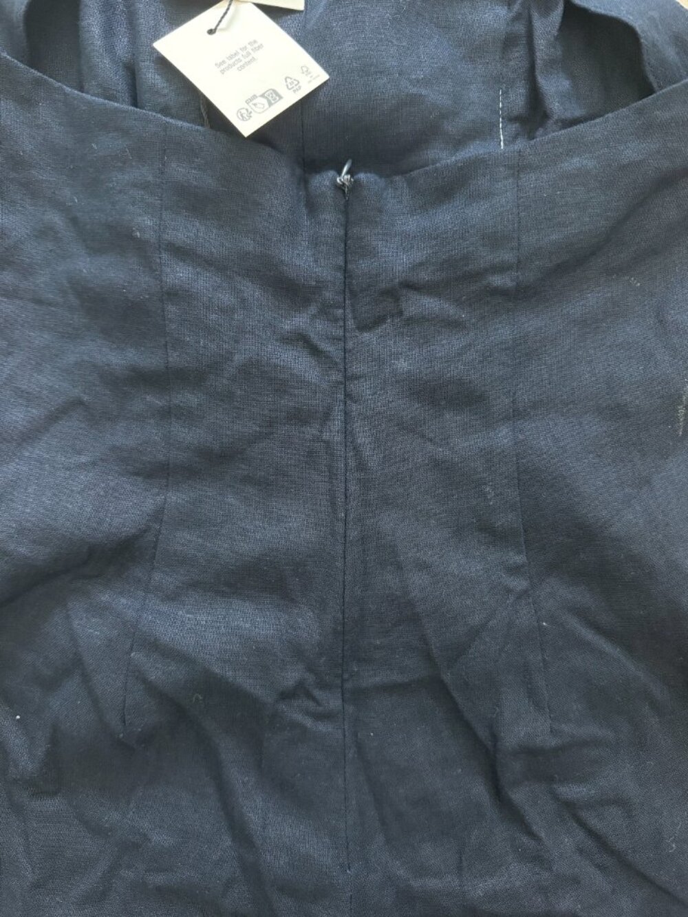 ZARA Contrast Piping Halter Jumpsuit NWT Ink Blue NWT XS - Picture 12 of 16